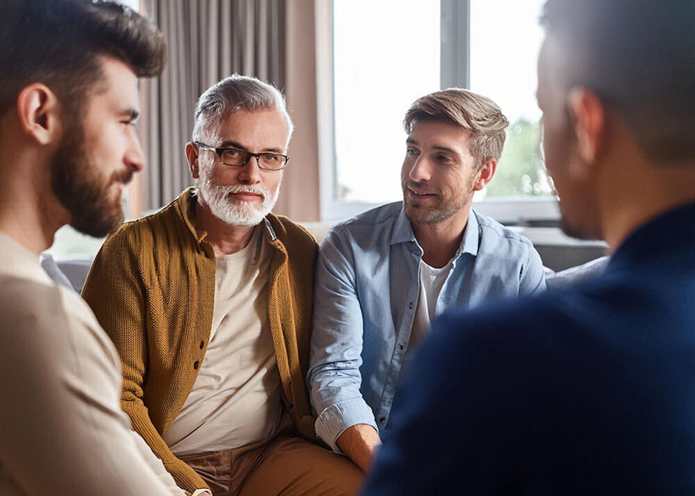 a group- of men in therapy